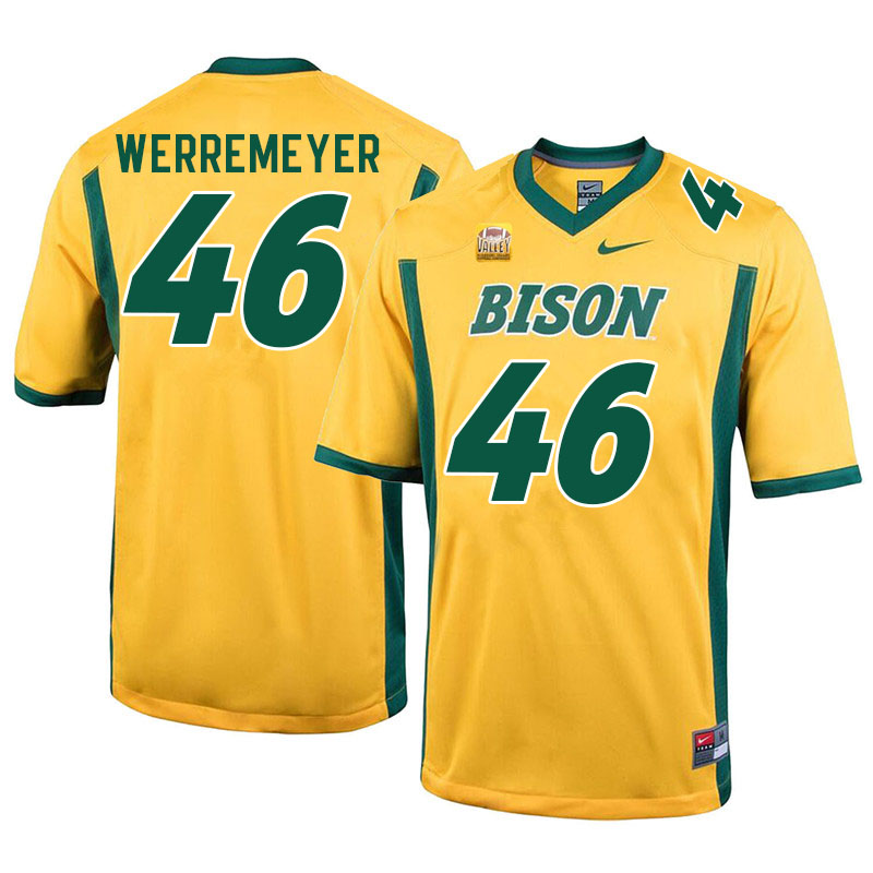 Men #46 Truman Werremeyer North Dakota State Bison College Football Jerseys Sale-Yellow